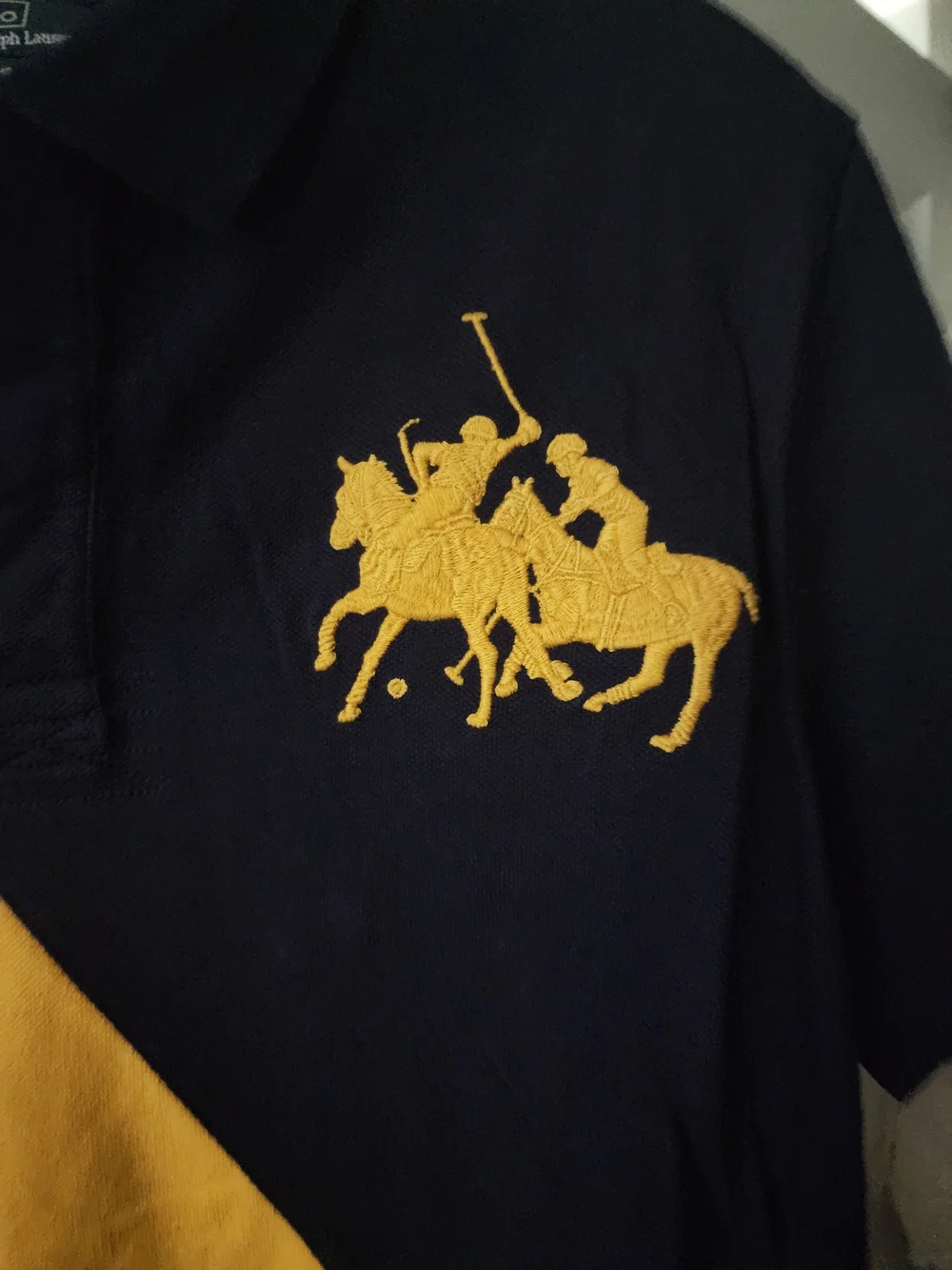 Ralph Lauren Navy, Green & Yellow Diagonal Polo Shirt